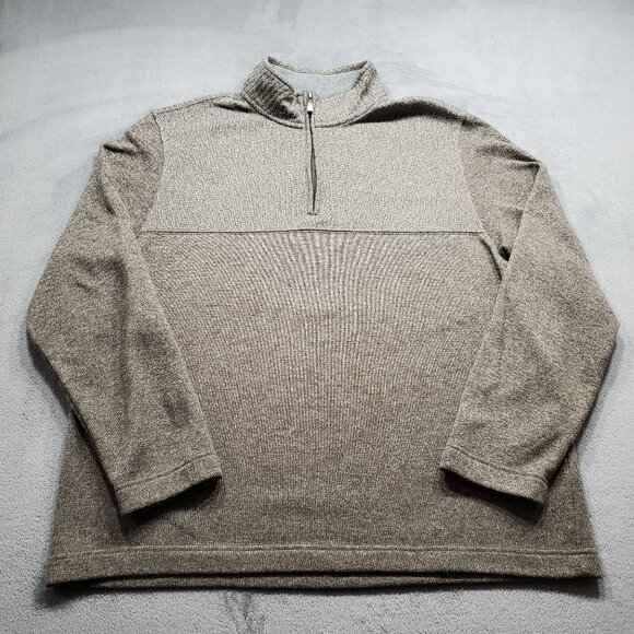 Van Heusen Flex 1/4 Zip Pullover Moc Lightweight Sweater Green Men Sz 2XL - Picture 1 of 11